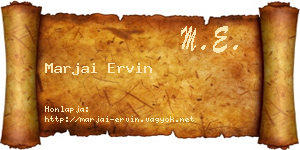 Marjai Ervin névjegykártya