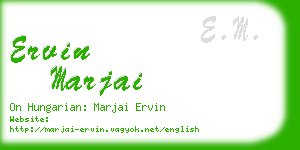 ervin marjai business card